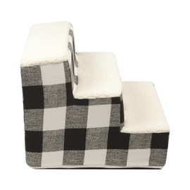 Majestic Pet Anderson Check Portable Lightweight Pet Stairs Step for Cats and Dogs Removable Cover