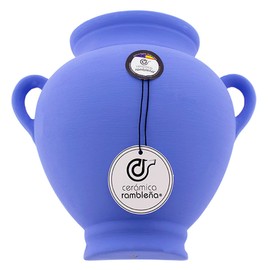 CERÁMICA RAMBLEÑA Hanging Flower Pot Hanging Clay Flower Pot Wall Pot Blue D122 20 x 20 x 14 cm