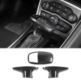 CheroCar for Dodge Gear Shift Knob Cover Trim Internal Accessories for 2015-2022 Dodge Challenger Charger,for 2018-2022 Dodge Durango (Carbon Fiber)…