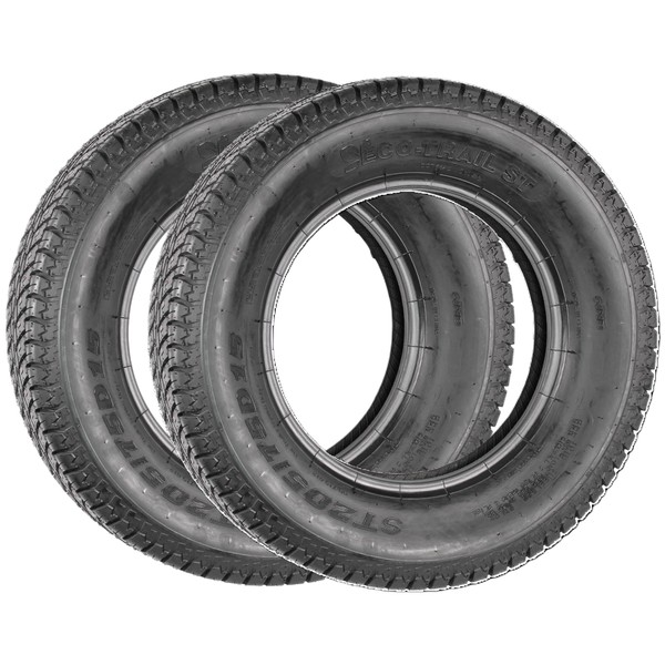 eCustomRim eCustomrim 2-Pack Trailer Tires ST205/75D15 Bias Ply Load C