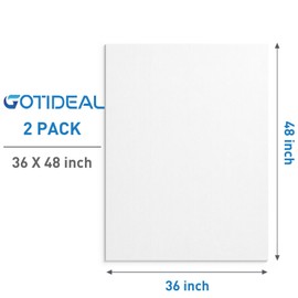 GOTIDEAL Stretched Canvases for Painting, 36x48" Inch Set of 2, Primed White - 100% Cotton Blank Art Large Canvas Boards for Painting for Acrylic Pouring, Oil Paint Dry & Wet Art Media