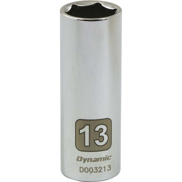 Dynamic Tools D003213 1/4" Drive 6 Point Metric Socket with