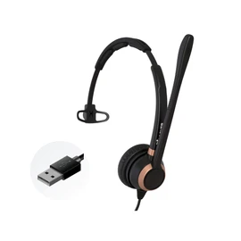 Discover D711U Professional Single Speaker Wired USB Headset for PC, Laptop, Mac | Compatible with Teams, Zoom, Webex, Jabber, Avaya, RingCentral and More