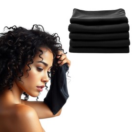 Boujee Boucles Micro Plop Curl Towels - Smooth Microfiber Scrunch Hair Towels - Set of 5 - Reduce Frizz - Quick Drying - Suitable for Curly, Coily, Wavy, Straight Hair Types