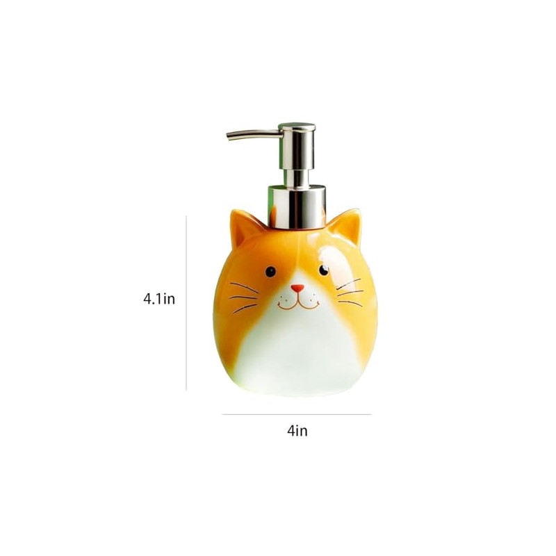 RockTrend Orange Cat Ceramic Soap Bottle Lotion Bottle Soap Dispenser