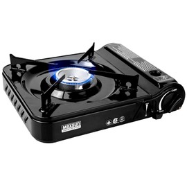 Maxsun Portable Gas Stove MS3800 (Black), 9,560BTU High Power, Camp Stove, Outdoor/Indoor, with Carrying Case