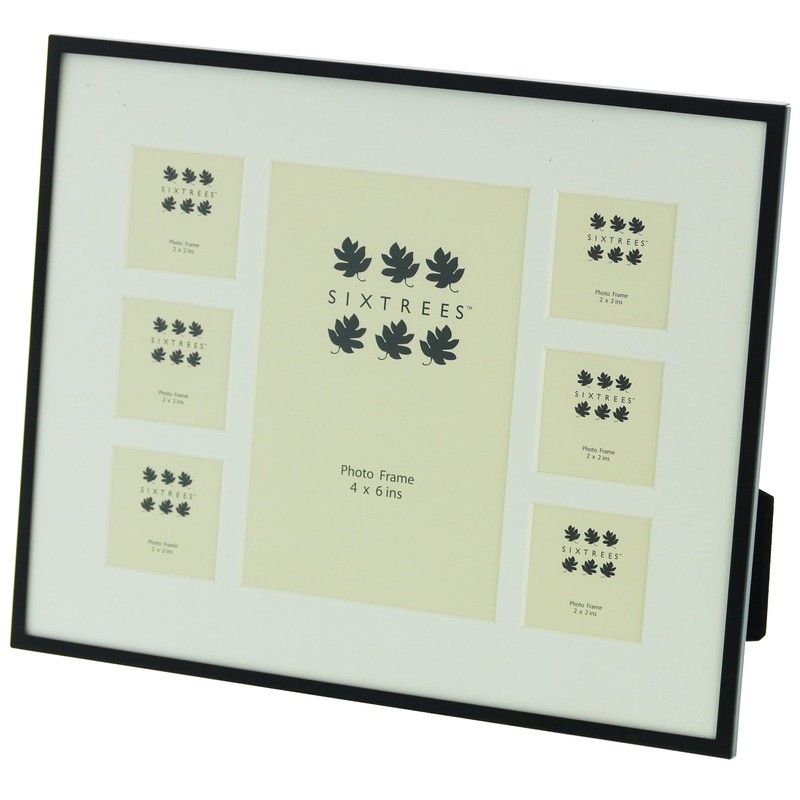 Sixtrees Park Lane 28537C(MIF) Black Seven Aperture Photo Frame With
