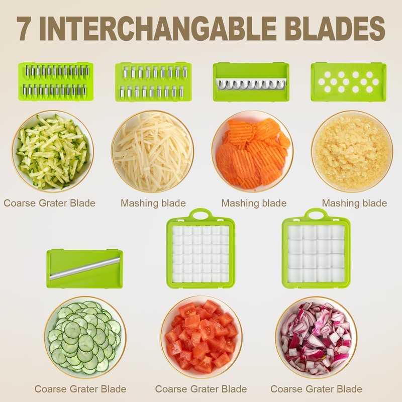 Vegetable Chopper with Container Cheese Grater Mandoline Slicer Cabbage Shredder