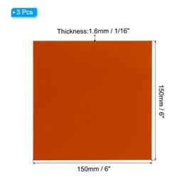 PATIKIL 6x6-Inch by 1/16 Solid Neoprene Rubber Sheets,3Pcs Rubber Gasket Thin Rubber Sheet for Pipe Insulation Plumbing Gaskets Bumpers Protection Insulation, Orange