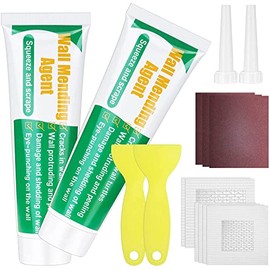 Drywall Repair Kit, Ranekie Drywall Hole Patch Kit Spackle Puddy Wall Repair Large Hole Patch Kit, Wall Mending Agent with Scraper Easy to Fill The Holes for Home Wall, Plaster Dent Repair - 2 Pcs
