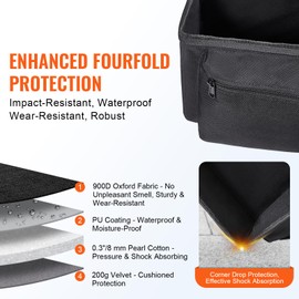 Happybuy Telescope Case, 40.7" Large Storage Bag with Fixed Buckles, Multi-Pocket & Detachable Divider, Shock-Absorbent Carrying Case for Optical Tube & Tripod, Counterweight Pocket