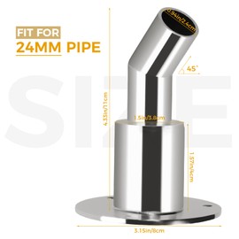 VEPURLT Stainless Steel 316 Thru Hull Exhaust Skin, 24mm Tube Pipe Socket Hardware for Diesel heaters Exhaust Pipe