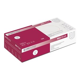 Unigloves Powder Free Nitrile Gloves – Red – Red Pearl – 100 Pieces (Size: 8/L)