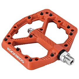 ROCKBROS Mountain Bike Pedals Flat MTB Pedals Nylon Fiber Bicycle Platform Pedals for Road Mountain BMX MTB Bikes Orange