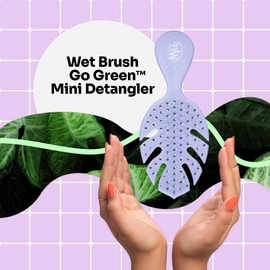 Wet Brush Go Green Mini Detangler, Purple - Detangling Travel Hair Brush - Ultra-Soft IntelliFlex Bristles Glide Through Tangles & Gently Loosens Knots While Minimizing Pain & Breakage (Pack of 2)