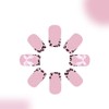 24Pcs Pink Bow Press on Nails Medium Square Fake Nails