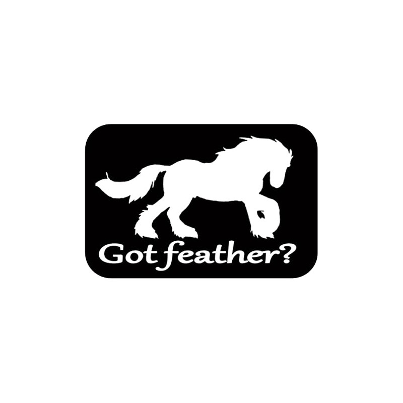 Gypsy Vanner Horse got feather Sticker TP 1302 vinyl 6"