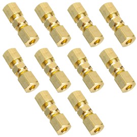 10 pieces brake line connectors, 4.75 mm brake line connectors made of copper, brake pipe fittings without flanging, for brake line without flaring connector (one size)