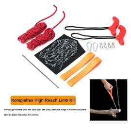 MECUTP Hand Chainsaw, Hand Chainsaw, Portable Hand Saw Made of 65 Manganese Steel, Garden Saw with Storage Bag, Chain Length 48 Inches, Maximum Working Range 30 FT
