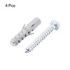 uxcell 12x60mm Plastic Expansion Tube for Drywall with Hex Screws