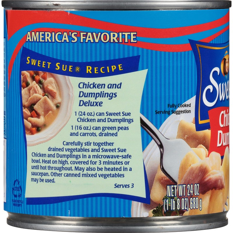 Sweet Sue Chicken & Dumplings, 24 oz Can (Pack of