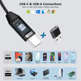 DUNGZDUZ USB Earbuds for Smartphones & PCs with USB-C & USB-A Connections, Boom Mic & Wrap-Around Ear Hooks - Perfect for Zoom, Teams, Skype, Call Centers, and Remote Work