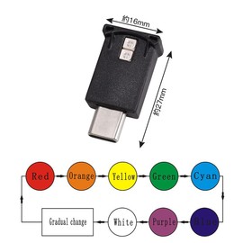 LIANHATA USB Type-C LED Light, For Car Use, 2-Pack, 8 Colors, Ambient Light, Auto Lighting, Dimming, Memory Function, Light Sensor, Mini Light, RGB, USB Powered, Compact, Lightweight, Easy
