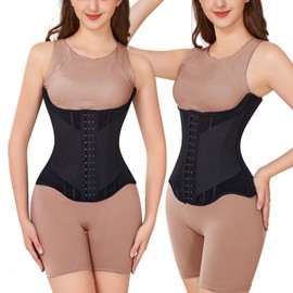 Yixinly Corset Women's Slimming Waist Trainer Women's Fitness Waist Trainer Abdominal Belt U-shaped, black