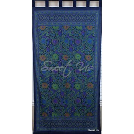 Sunflower Tab Top Curtain-Drape-Door Panel-Blue