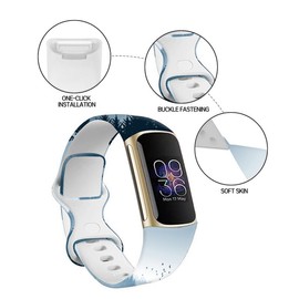 BOSPFJG Sport Bands Compatible with Charge 6 /Charge 5 for Women Men,Soft Waterproof Replacement Straps Wristbands for Charge Advanced Fitness Tracker(Pine Forest Mountain)