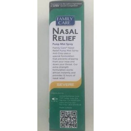 Family Care Nasal Relief Anti-drip Pump Mist - Oxymetazoline HCl .( 2 PACK ).