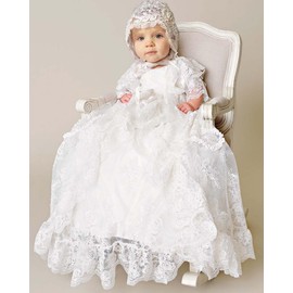 Same White lace Christening Gown dress for baby girl 12Mos
