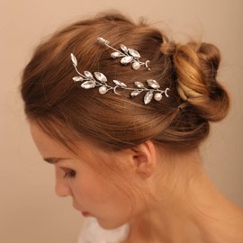 Jumwrit Bride Wedding Hair Pins Pearl Rhinestone Hair Pins 3Pcs Handmade Bridal Headpieces Wedding Hair Accessories for Bridesmaid（Gold）