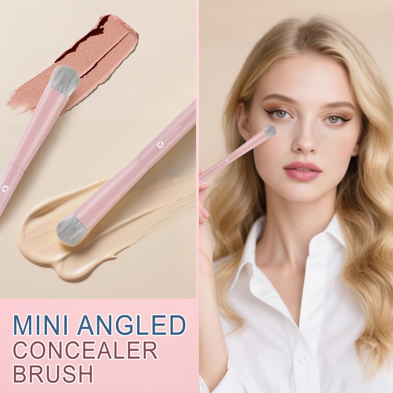 KINGMAS Foundation Makeup Brushes, Angled Kabuki Concealer Brush Under Eye