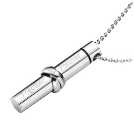 Zysta Stainless Steel Memorial Urn Pendant Necklace, Infinity Symbol, with Engraving, Stainless Steel