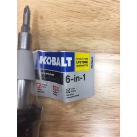 Kobalt 6 in 1 Multi-Bit Screwdriver Chrome Plated 67340 Blue Phillips and Flat