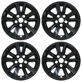 16” Gloss Black Wheel Skin Set Compatible with 2025 Toyota Camry Alloy Rim | Snap-On ABS Wheel Cover | Fits Directly Over OEM Wheels | Set of 4