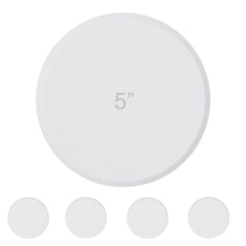 HOME MASTER HARDWARE 5" Wall Protector Round, 5 Pack Doorknob Wall Shield Guard Door Stop, Rigid Vinyl Hard Wall Protection Pads White with Self Adhesive Sticker