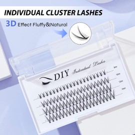 Individual Lashes C Curl Cluster Lashes Extension, Lash Clusters Mix8/10/12/14mm Individual Eyelashes Cluster Natural Faux Mink DIY Lash Extensions 80Pcs False Eyelashes (Individual, Magnolia)