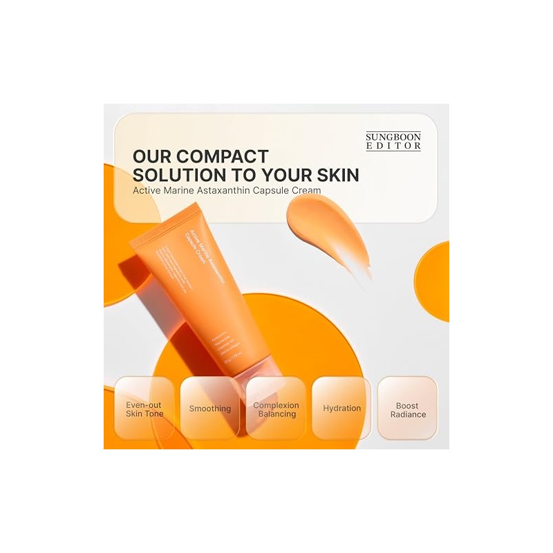 Sungboon Editor Crema Cápsulas Astaxantina Marina Activa Facial Iluminadora Hidratación