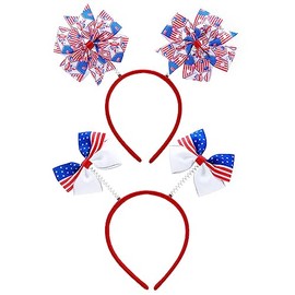 Uranian Independence Day Headbands 4th of July Hair Bands Patriotic Headwears American Stars Fourth of July Head Boppers Hair Accessories for Women and Girls