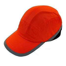 Orange Hi-Vis Bump Cap Baseball Style Safety Hard Hat Head Wear Bright Orange