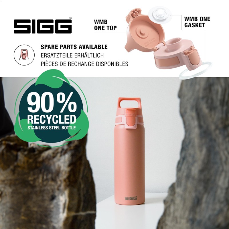 SIGG Stainless Steel Drinking Bottle, Shield ONE, Suitable for Carbonated