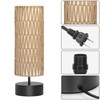 Rattan Table Lamp, Touch Control Bedside Table Lamp with Black