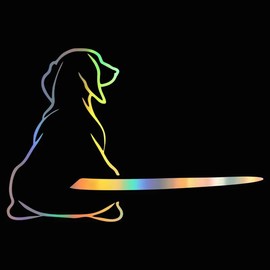 ZAAWUUT Dog Moving Tail Wiper Sticker,Waterproof Rear Windshield Wiper Decal,Cartoon Funny Stickers for Car Window Laptop Decoration (Dazzle Color)