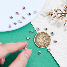 PH PandaHall 18 Pieces Cubic Zirconia Pendant 18K Gold Plated Rhinestone Pendant Crystal Pendant Shiny Diamond Pendant, Rhinestone