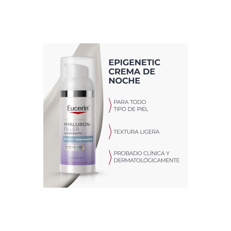 EUCERIN Crema de Noche Hyaluron-filler +Longevity Epigenetic, 50ml