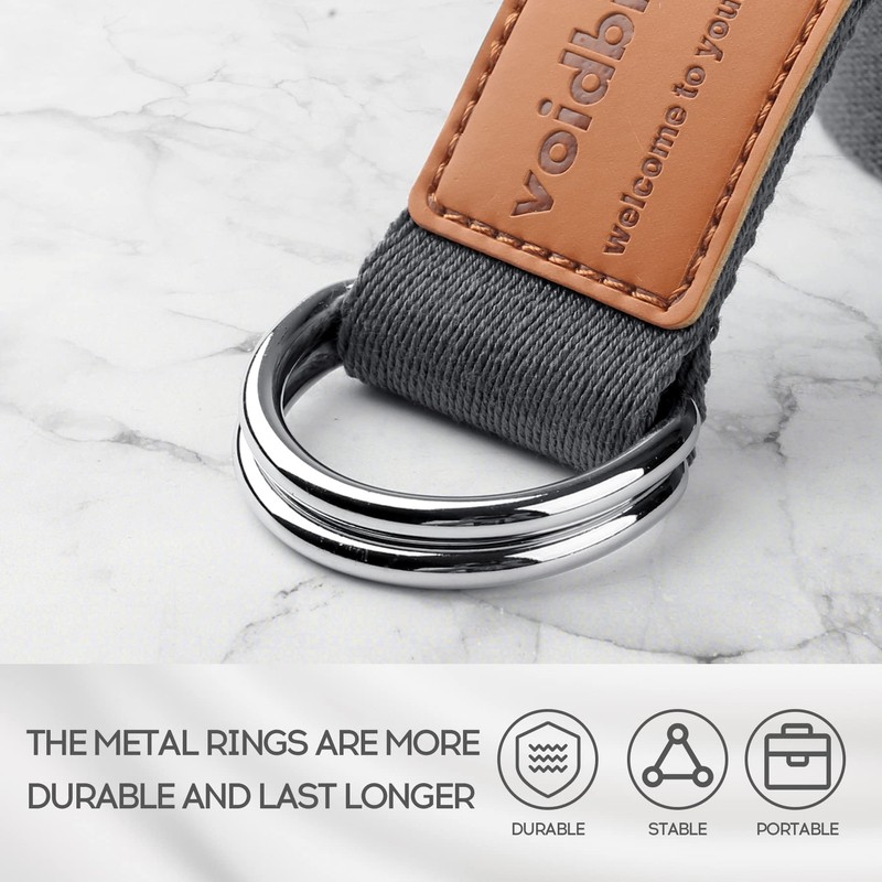 voidbiov D-Ring Buckle Yoga Strap, Durable Cotton Adjustable Belt, Perfect