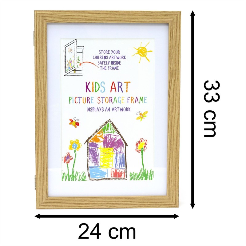 Carousel Home Kids Artwork Display Frame | Front-Opening A4 Storage