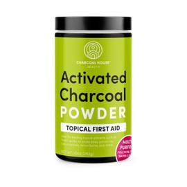 Charcoal House Hardwood Activated Charcoal Powder - Topical First Aid for Making Charcoal Poultices, Charcoal Foot Soaks, Charcoal Baths & More! - 10oz